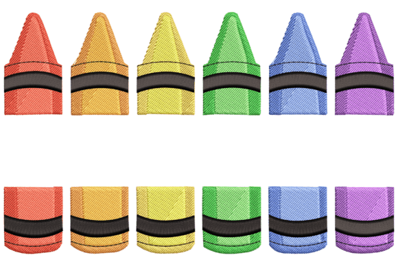 Color Crayons: A Playful Embroidery Design for Gifts