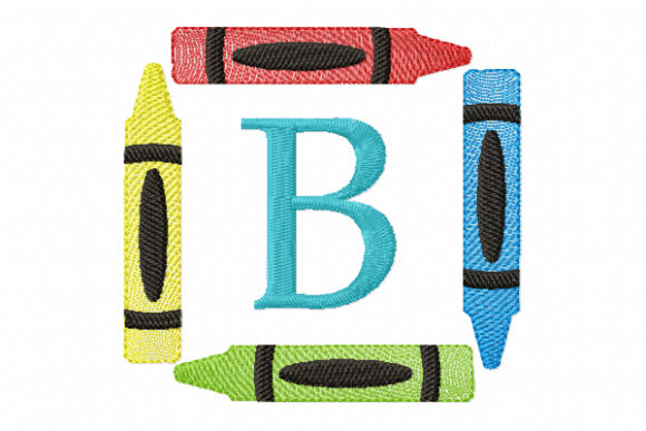 Crayons Frame Monogram Letter B Review for Craft Fairs