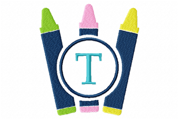 Crayons Frame Monogram Letter T Review for Craft Fairs
