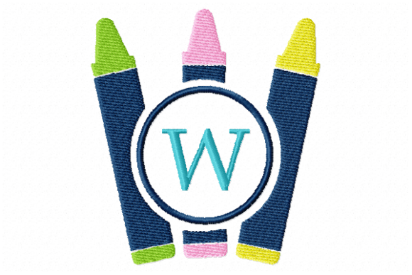 Crayons Frame Monogram Letter W Review for Sellers