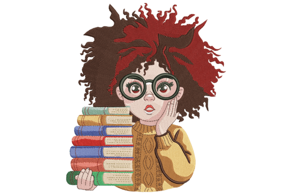 Curly Haired Girl with Books: A Designer's Review