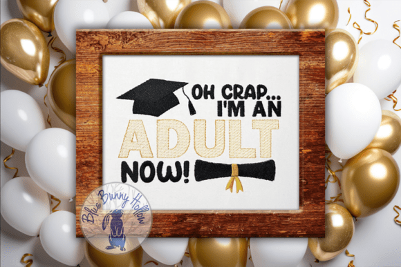 Oh Crap: A Playful Graduation Embroidery Design Review