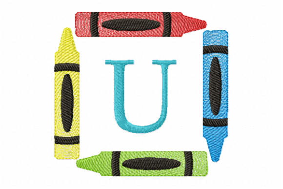 Review: Crayons Frame Monogram Letter U for Etsy Shops