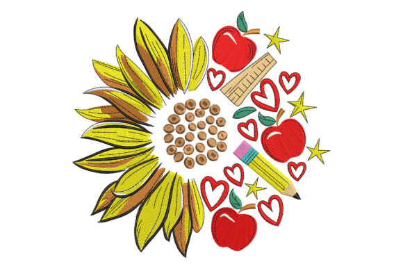 Sunflower Teacher Embroidery Review for Boutique Apparel